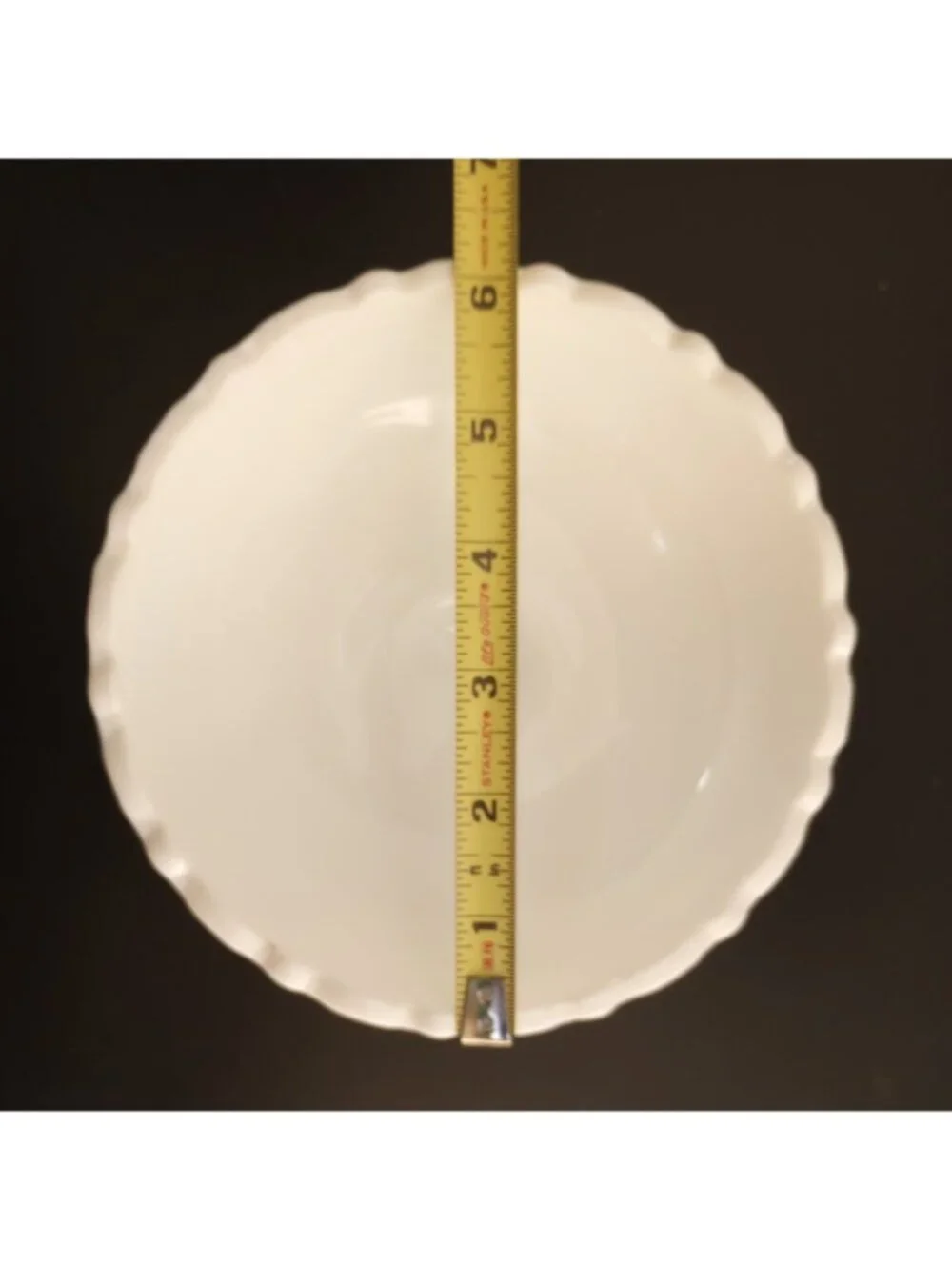 Fenton Milk Glass Scalloped Chalice Roses White Pedestal Candy Dish Vintage